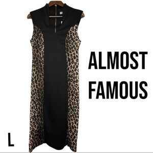 Almost Famous Slimming Leopard Print Sleeveless Dress